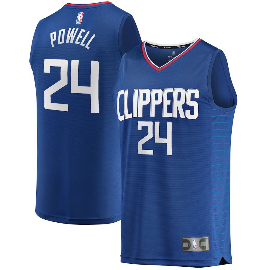 Men Los Angeles Clippers #24 Norman Powell Fanatics Branded Royal Fast Break Replica NBA Jersey->los angeles clippers->NBA Jersey